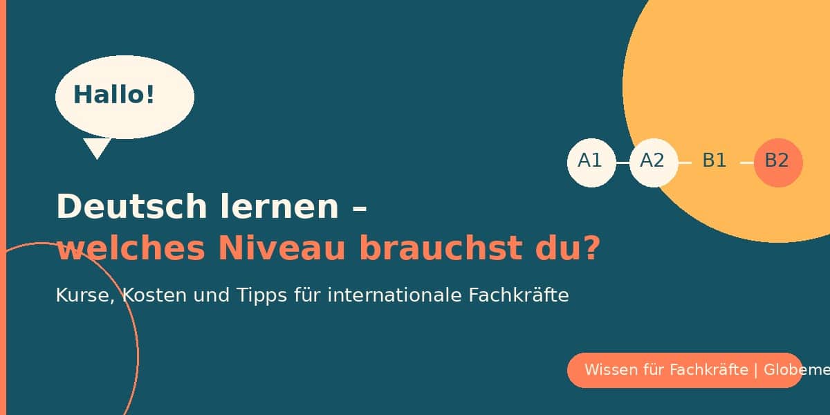 Deutsch lernen für internationale Fachkräfte – Sprachniveaus A1 bis B2 erklärt