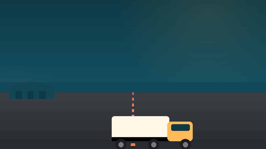 Berufskraftfahrer Fachkräftemangel Deutschland - LKW auf der Autobahn vor Lagerhalle